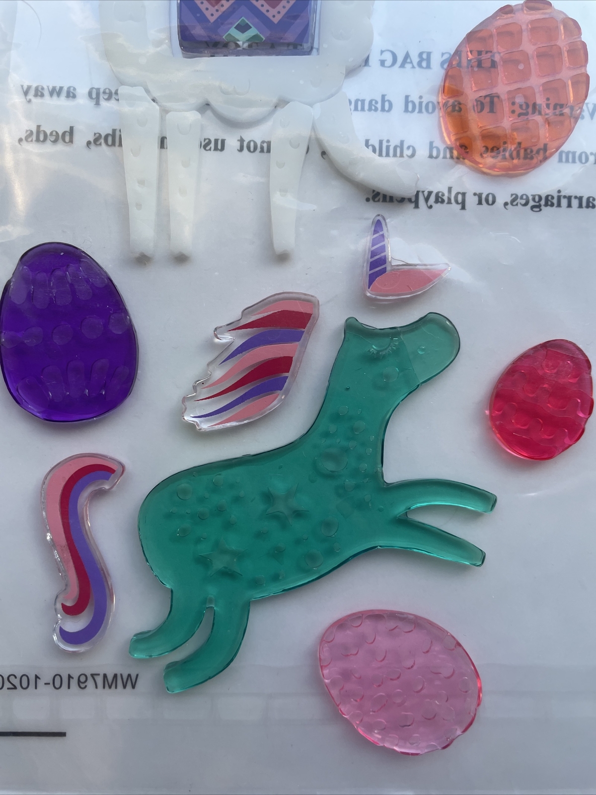 NEW MAGICAL Mystical Unicorn LLAMA Rainbow Window Gel Clings Decorations 17 pcs!