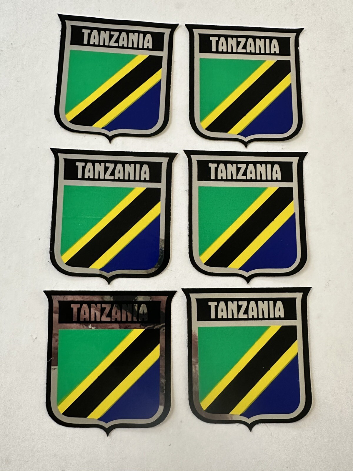 Tanzania International Flag Sticker Decal Lot Of 6 – Vintage New Old Stock –