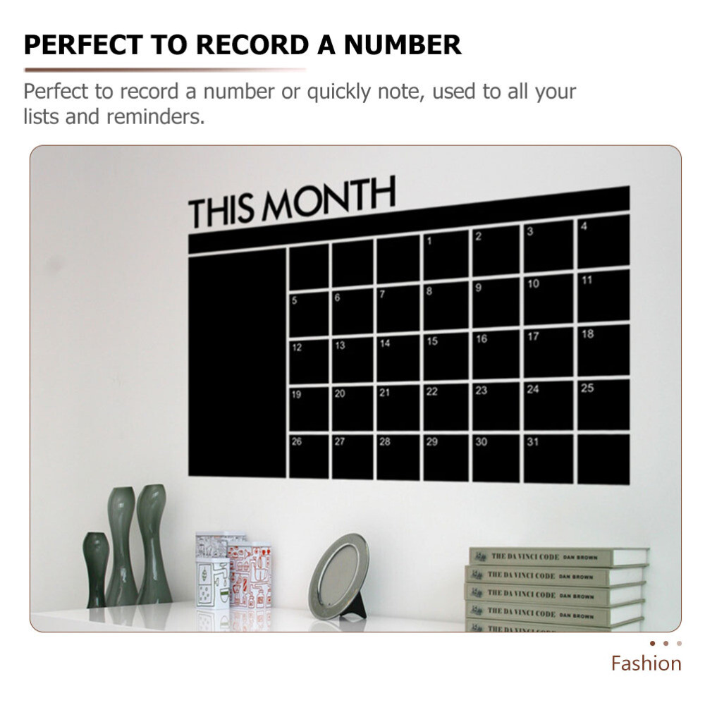 Calendar Blackboard Stickers Office Reusable Wall Planner Erasable Desk