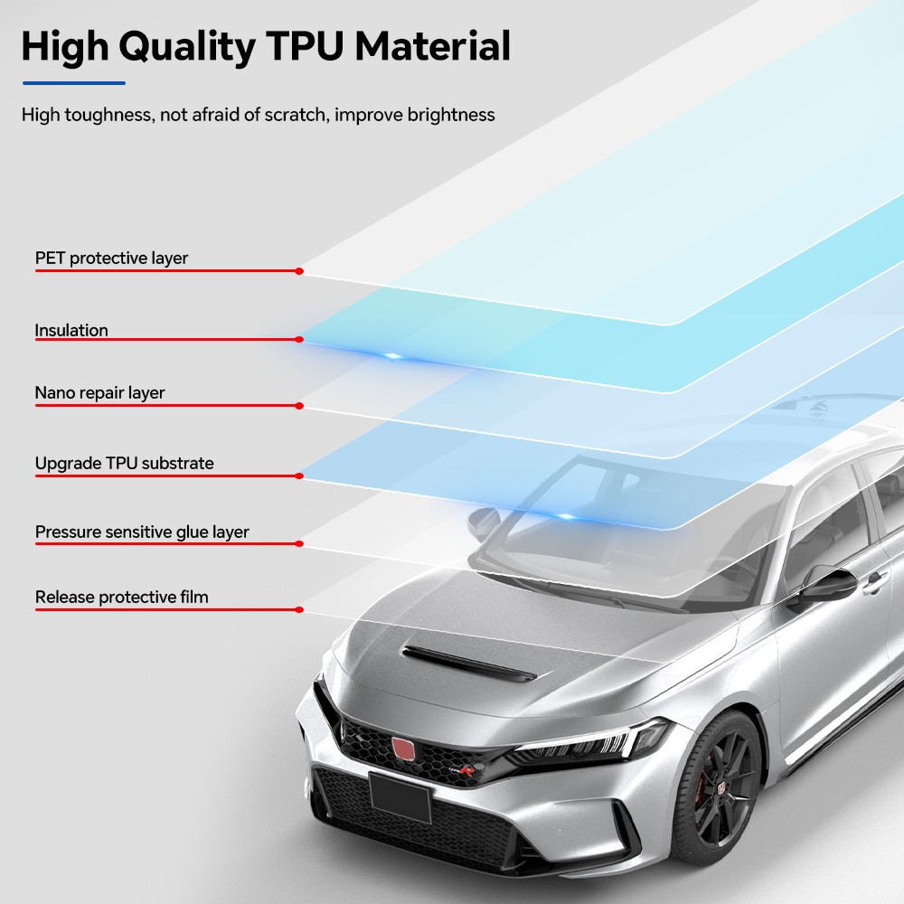 For Honda Civic Type R 2023-2024 Paint Protection Film TPU PPF Pre-Cut Kit
