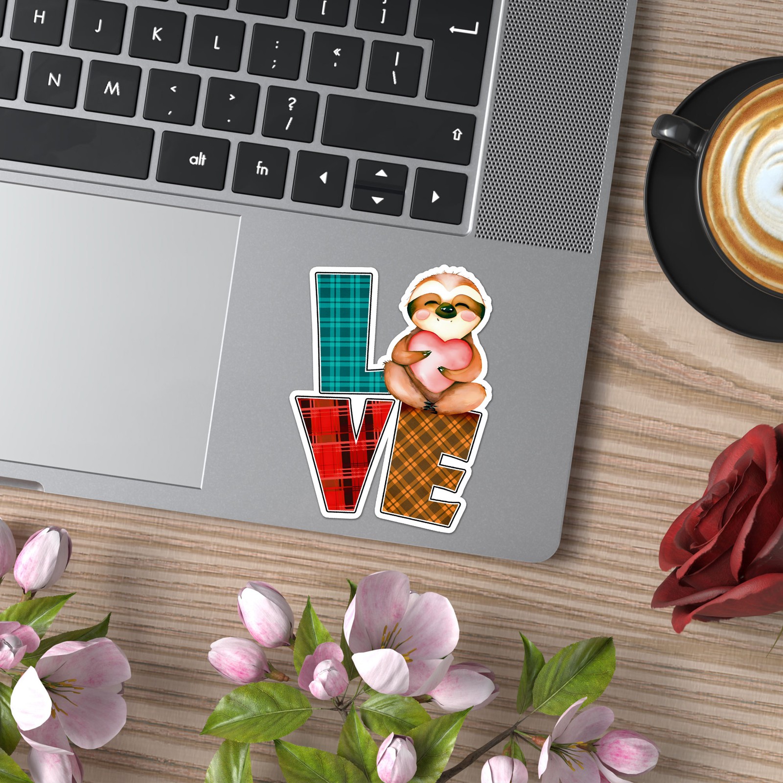 Love Sloth Heart – Vinyl Decal Sticker – Car Window Laptop – ebn9141