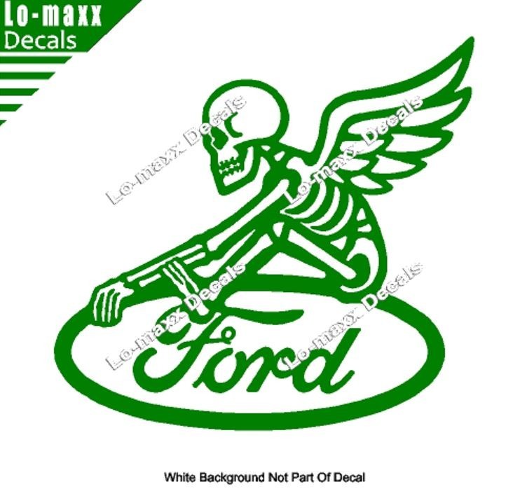 Ford Reaper Skeleton Wings Car Truck Window Hood Die Cut Vinyl Decal Sticker