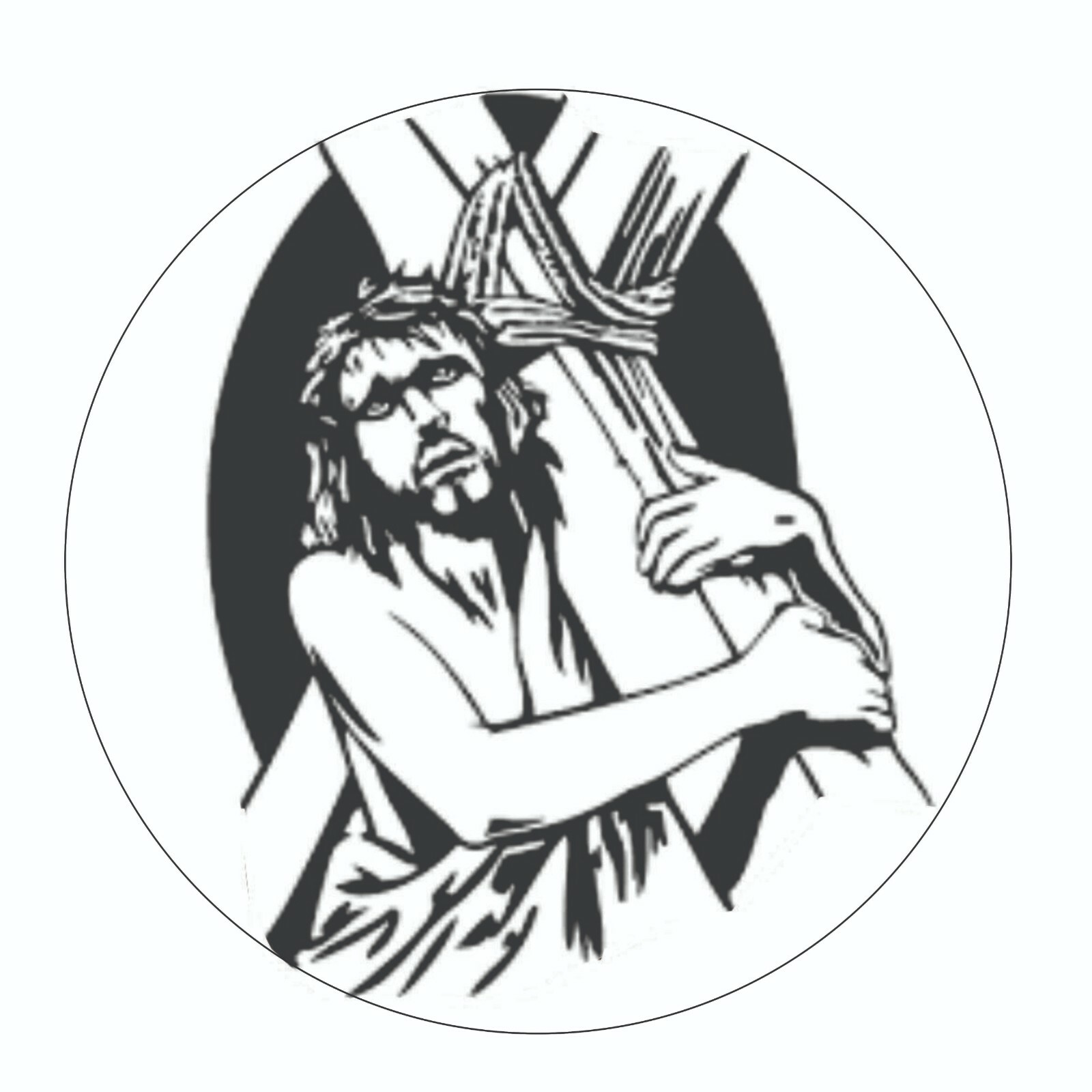 Jesus with Cross Sticker – Decal