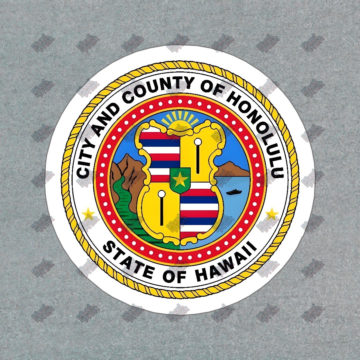 Honolulu City and County Seal Vinyl Sticker Hawaii Decal for Laptops, #750356