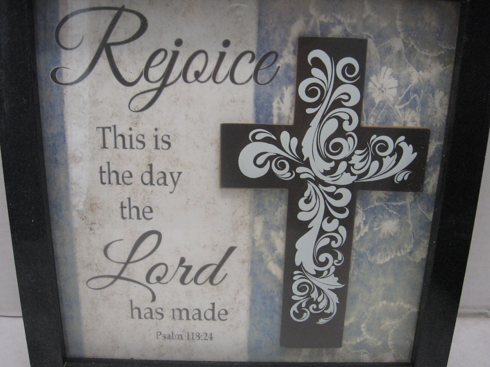 Religious Frame Wall Rejoice Psalm 118:24 This is the Day the Lord Made