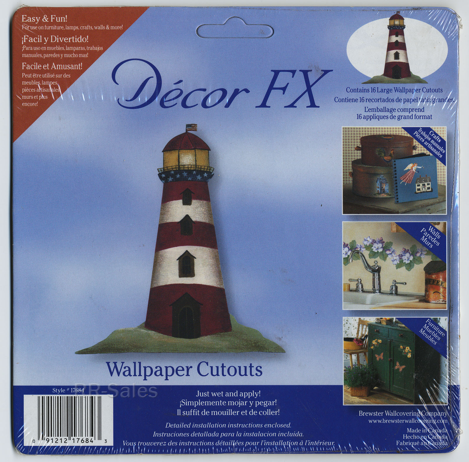 16 Lighthouses Red White Folk Rustic Wall Decor FX Light House Wallpaper Cutouts