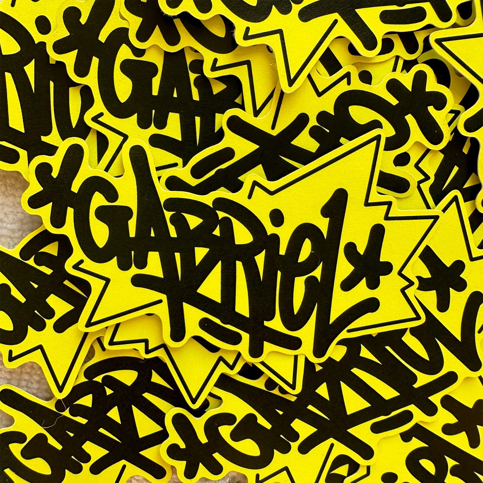 Neon Name Sticker Pack : GABRIEL | for school or Office | graffiti | Calligraphy
