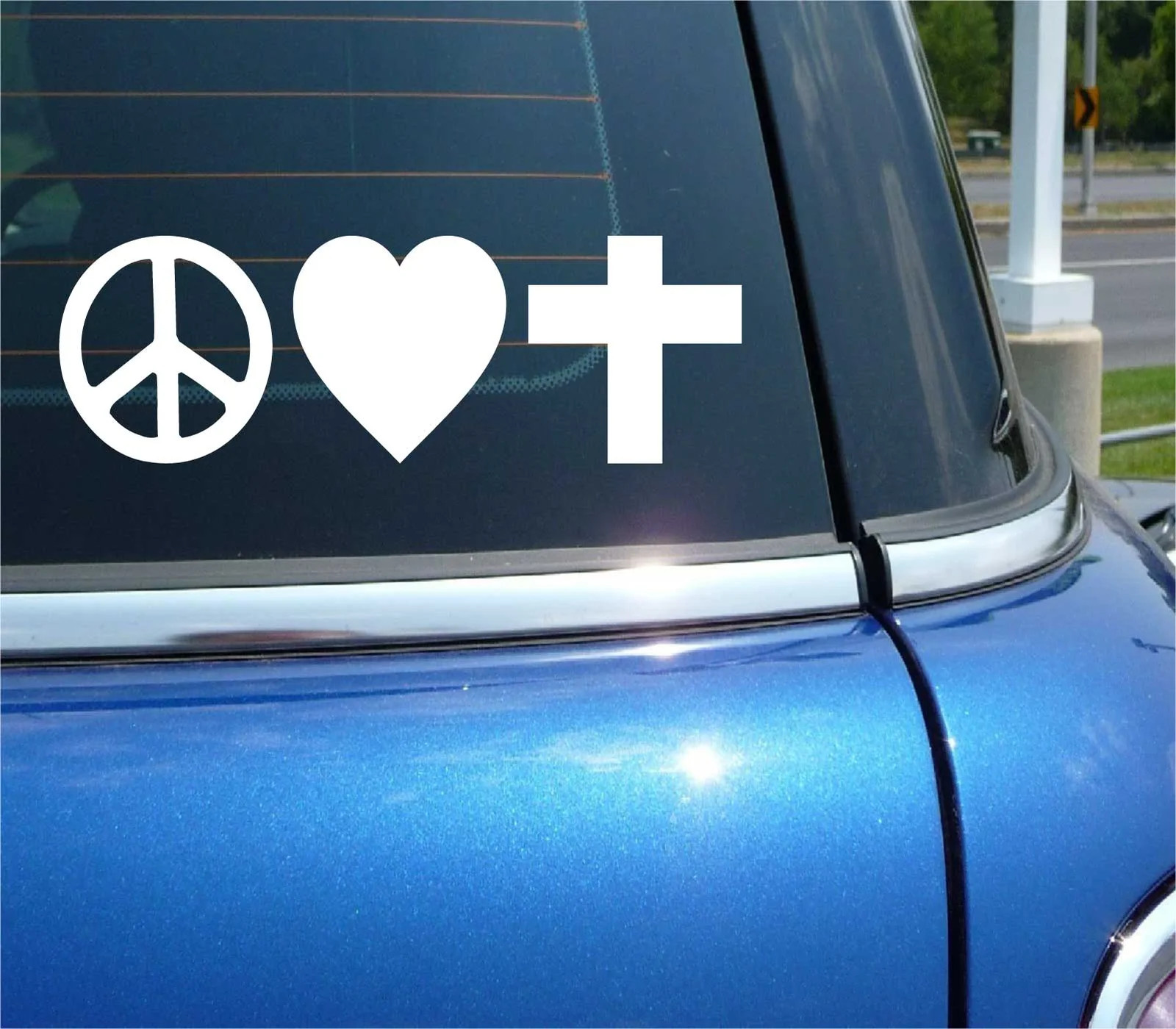 PEACE LOVE FAITH CHRISTIAN RELIGION DECAL STICKER ART CAR WALL DECOR
