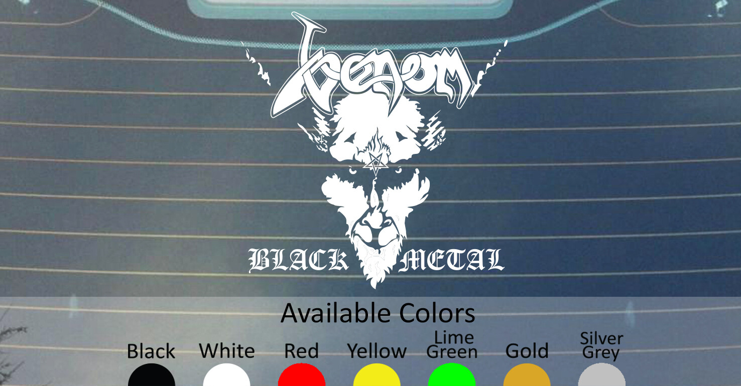 VENOM BLACK METAL VINYL DECAL STICKER 12" X 11.5" CUSTOM COLOR AND SIZE