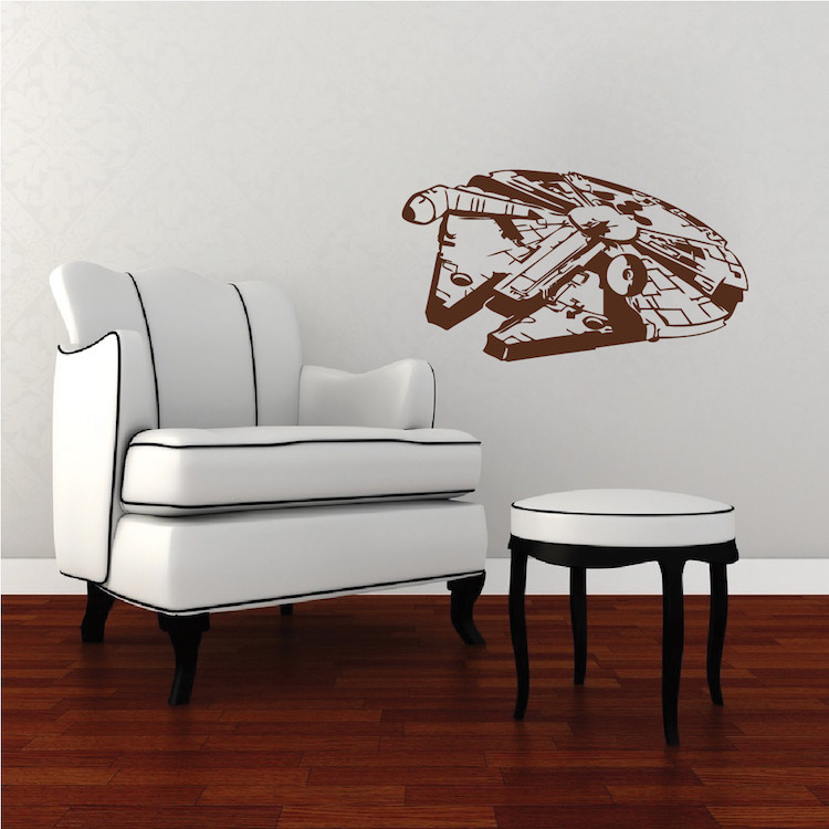 Millennium Falcon Wall Decal Star Wars Wallpaper Vinyl The Last Jedi Design, g95