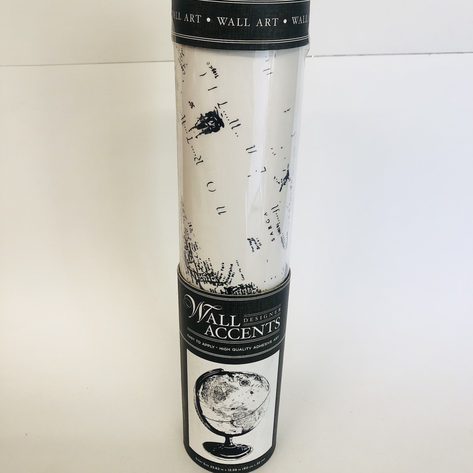 Die Cuts With A View Globe Silhouette Peel & Stick Wall Art, Black 24×12”