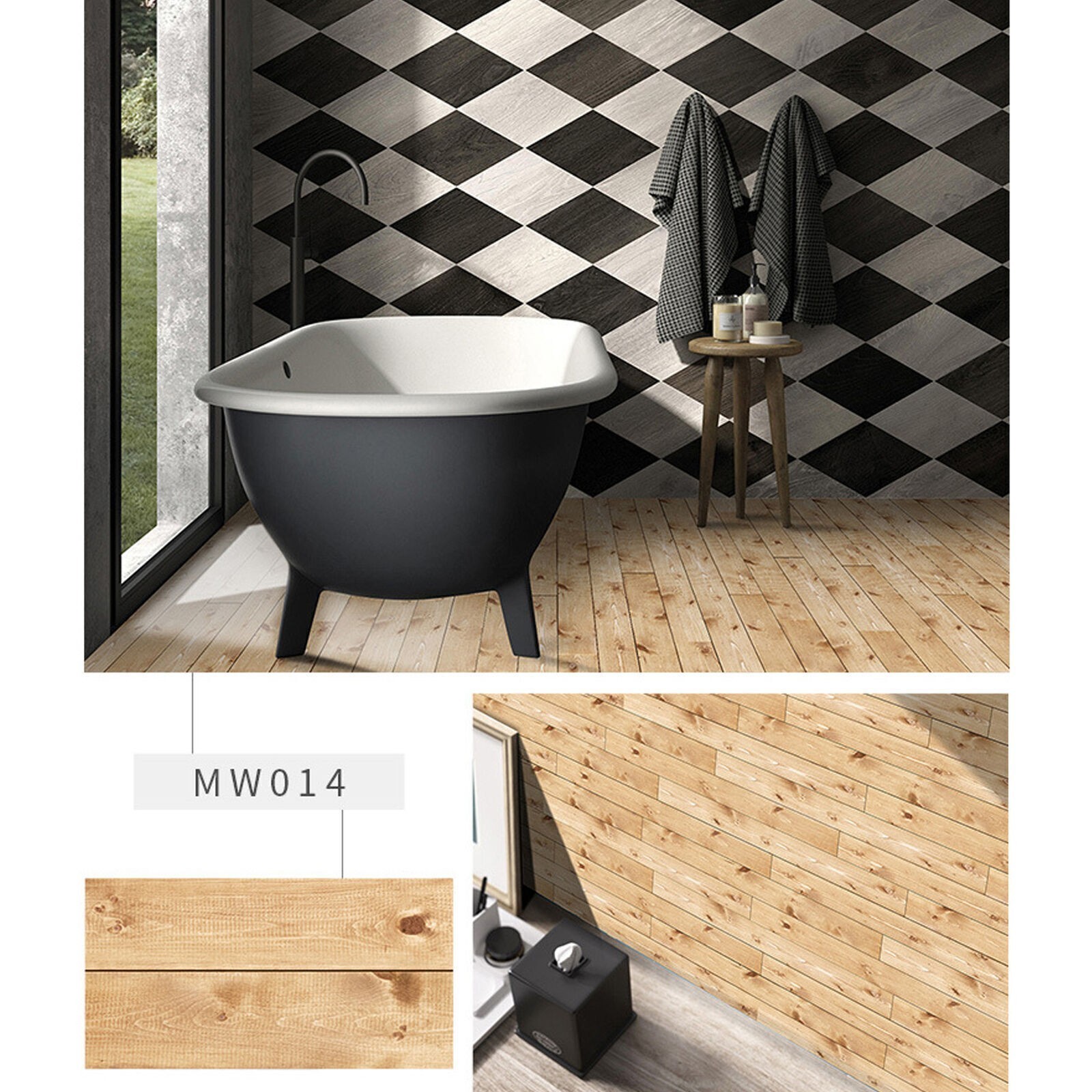 Wood Grain Wall Sticker Waterproof Nordic Self Adhesive Decal