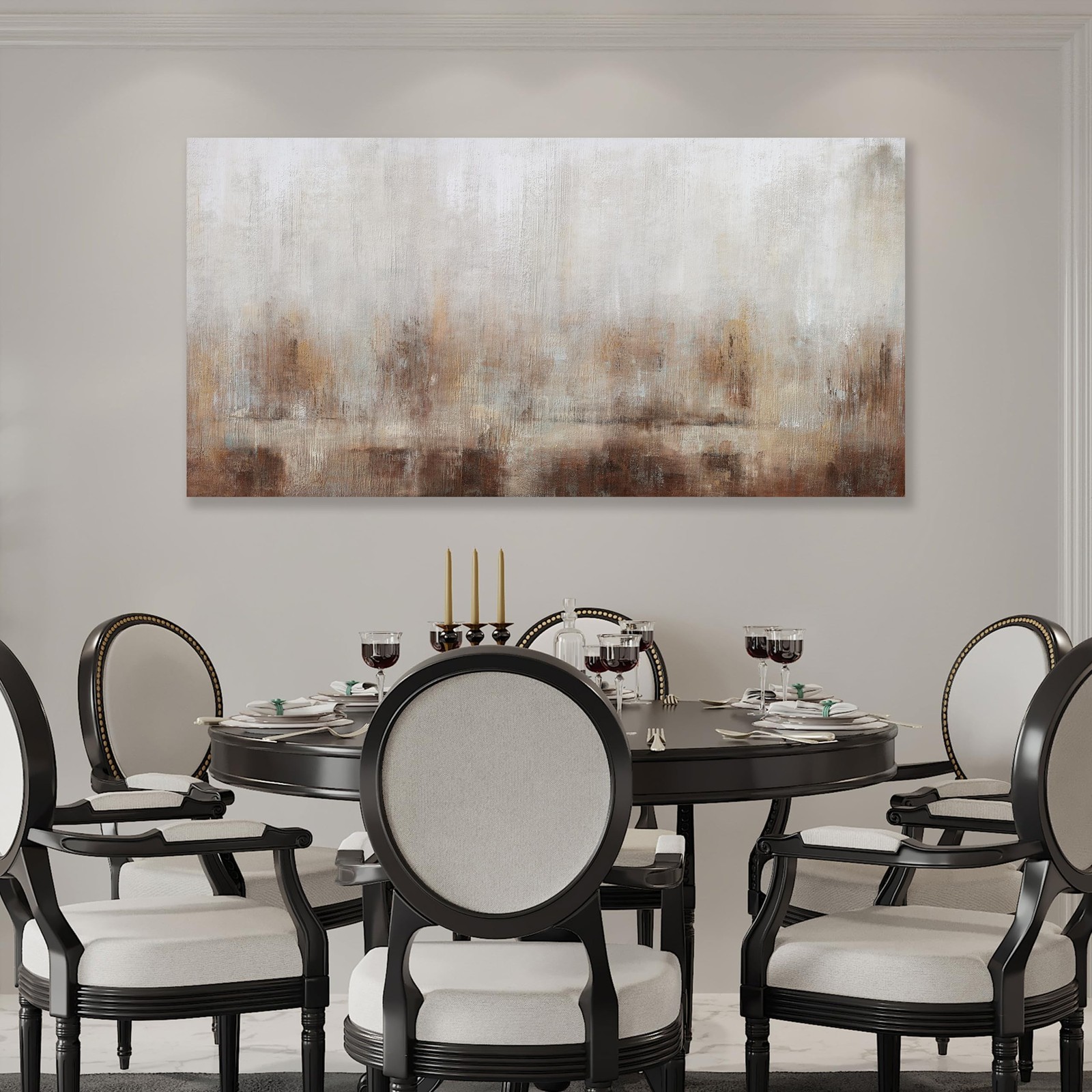 Abstract Wall Art Home Decor Wall Brown Canvas Print Wall Art Framed Modern A…