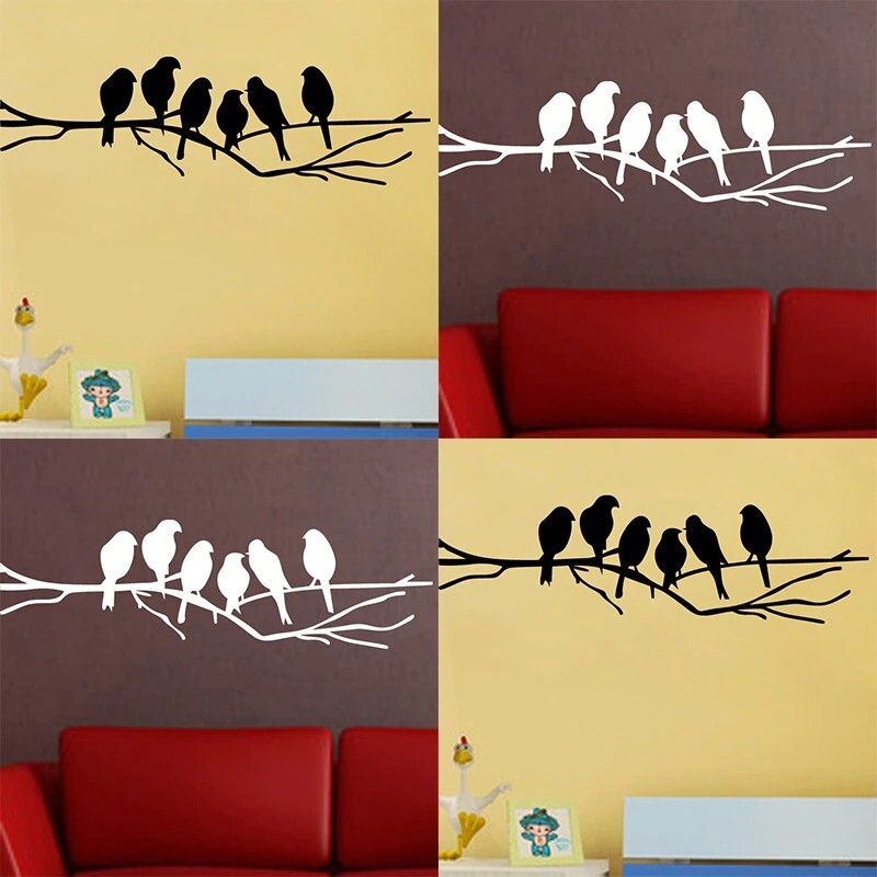Black White Birds on the Tree Branch Removable Wall sticker decoration for Home