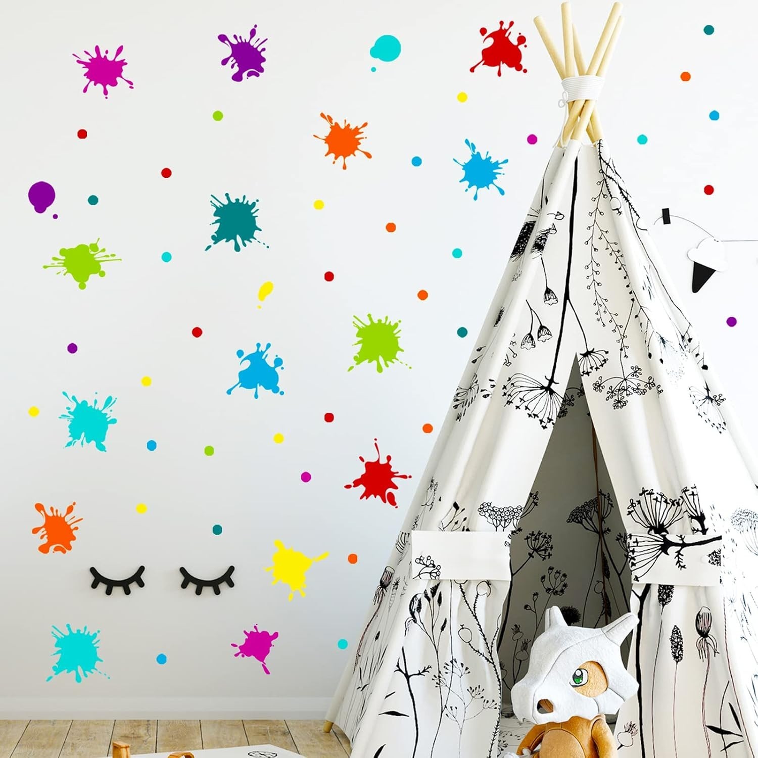 Colorful Paint Splatter Wall Sticker Decal 47×47 Inch Kids Room Art Decor