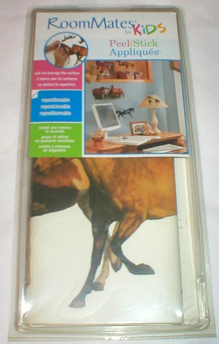 HORSES PEEL & STICK APPLIQUES 20+ ROOM MATES 1 PKG SOLD AS IS AS SHOWN
