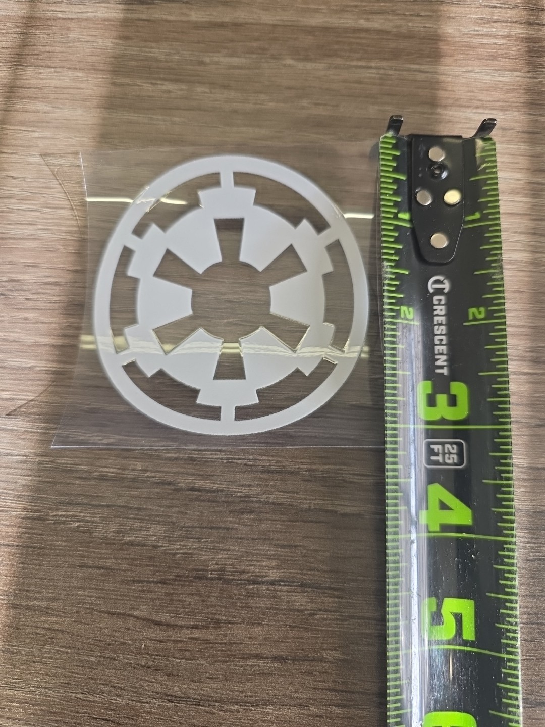 Galactic Empire Star Wars White UVDTF Decal Made In USA Waterproof