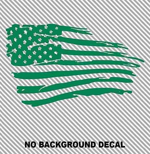 Distressed Tattered American Flag Vinyl Decal Sticker Ripped Torn USA SET of 2