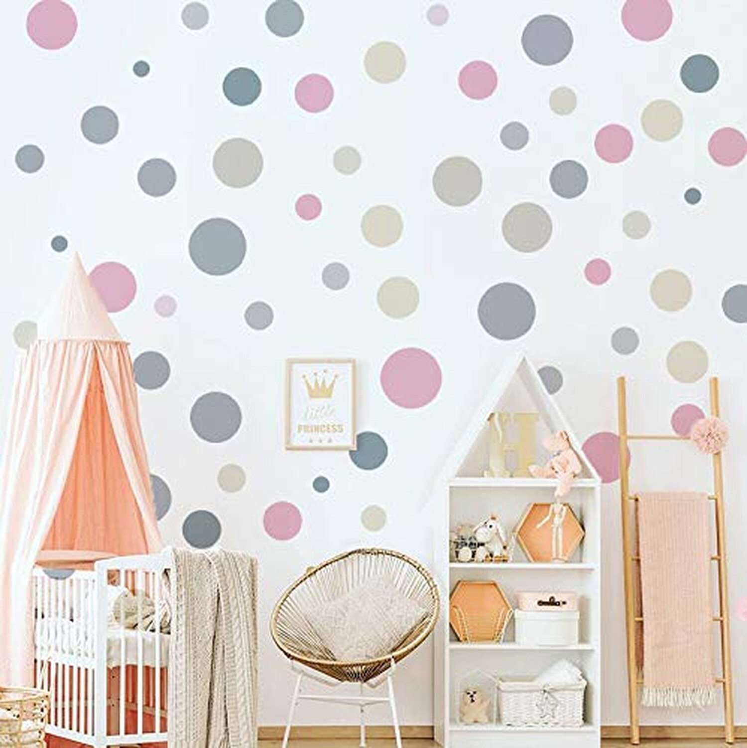 Runtoo Polka Dot Wall Decals for Girls Bedroom Colorful Boho Modern Wall Art …