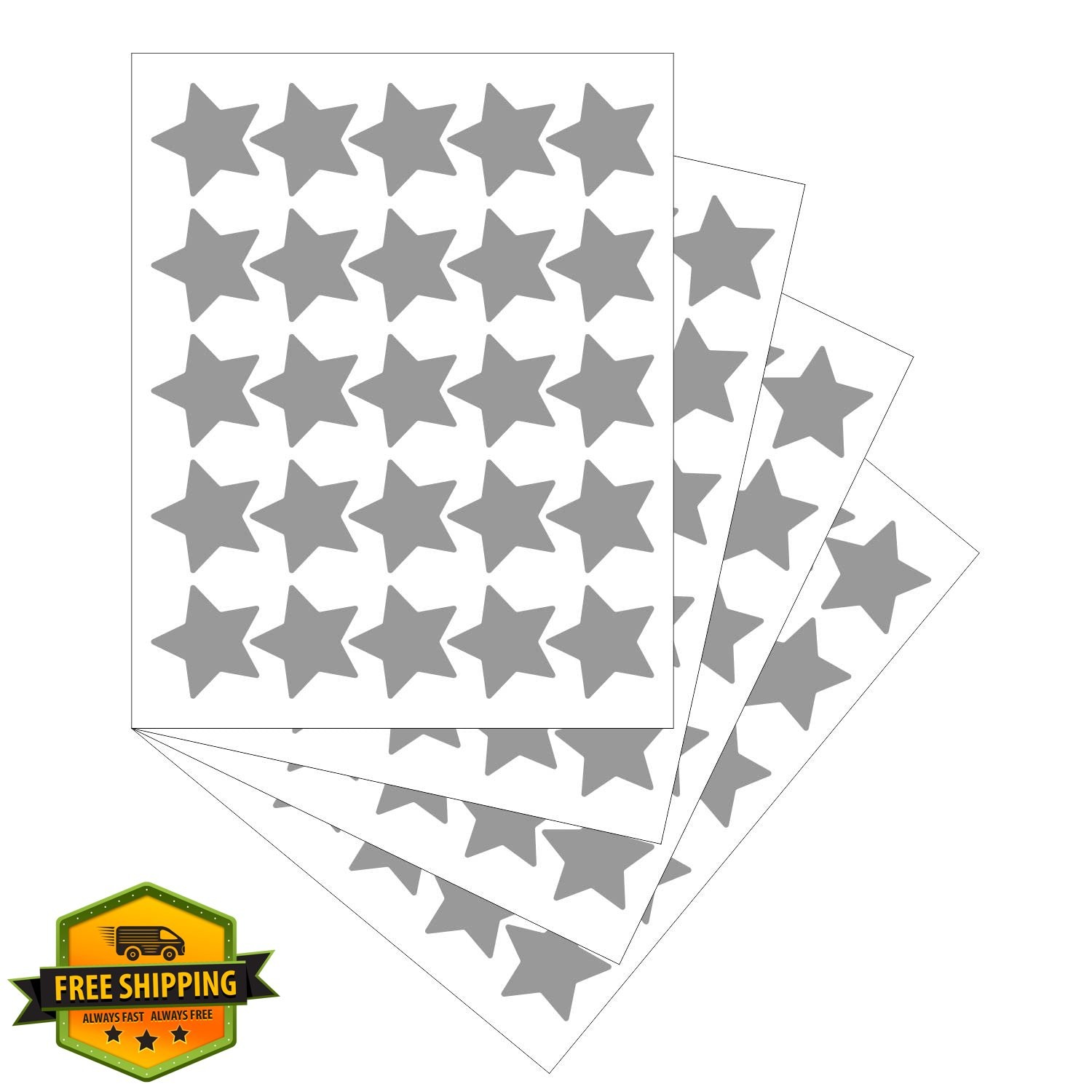 JURUOXIN Star Wall Decals Gray