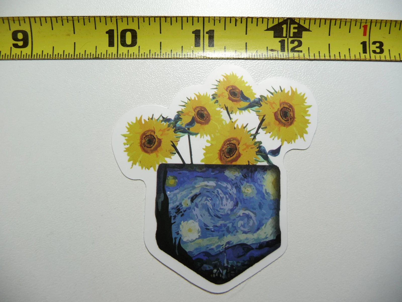 VINCENT VAN GOGH STARRY NIGHT SHIRT POCKET SUNFLOWERS SMALL STICKER DECAL