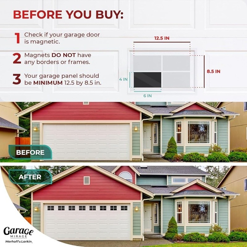 Garage Window Magnet Set 32 Self Adhesive Decorative Faux Windows Upgrade New