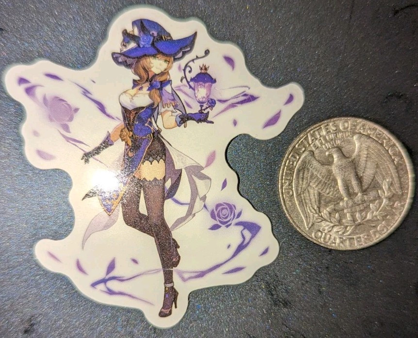 Lisa Genshin Impact Anime Sticker Adhesive Decal Wall Phone Decor