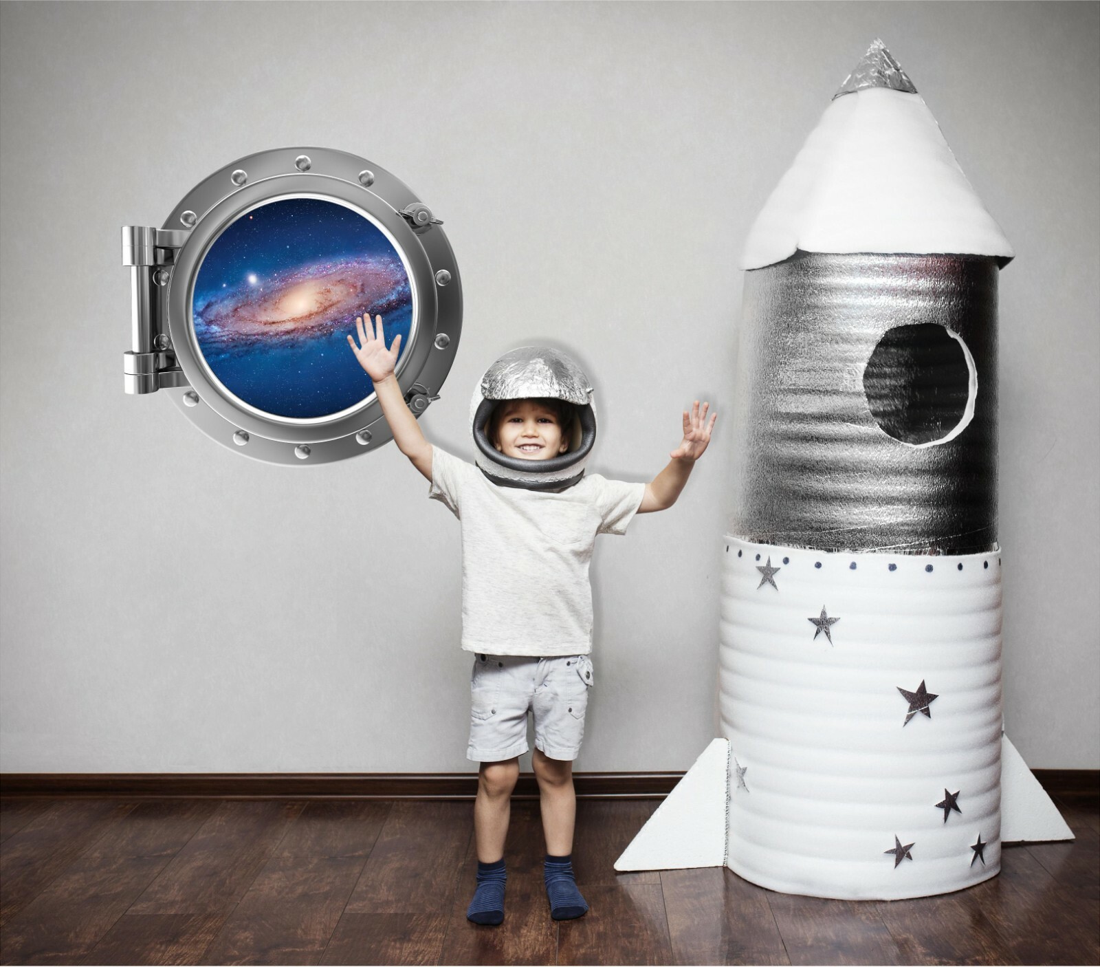 PortScape Milky Way Galaxy 2 Space Porthole Window Wall Decal Vinyl Wall Sticker