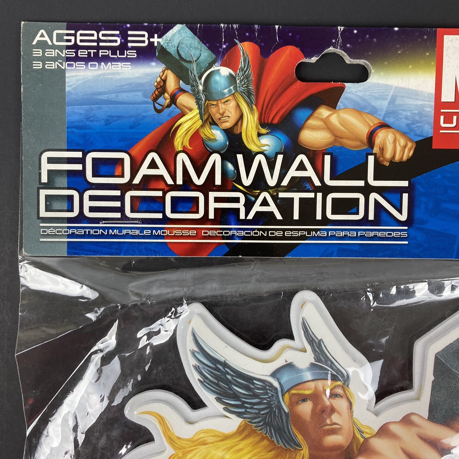 MARVEL UNIVERSE THOR FOAM WALL DECORATION STICKER 9.75" x 7.25" NEW in Package