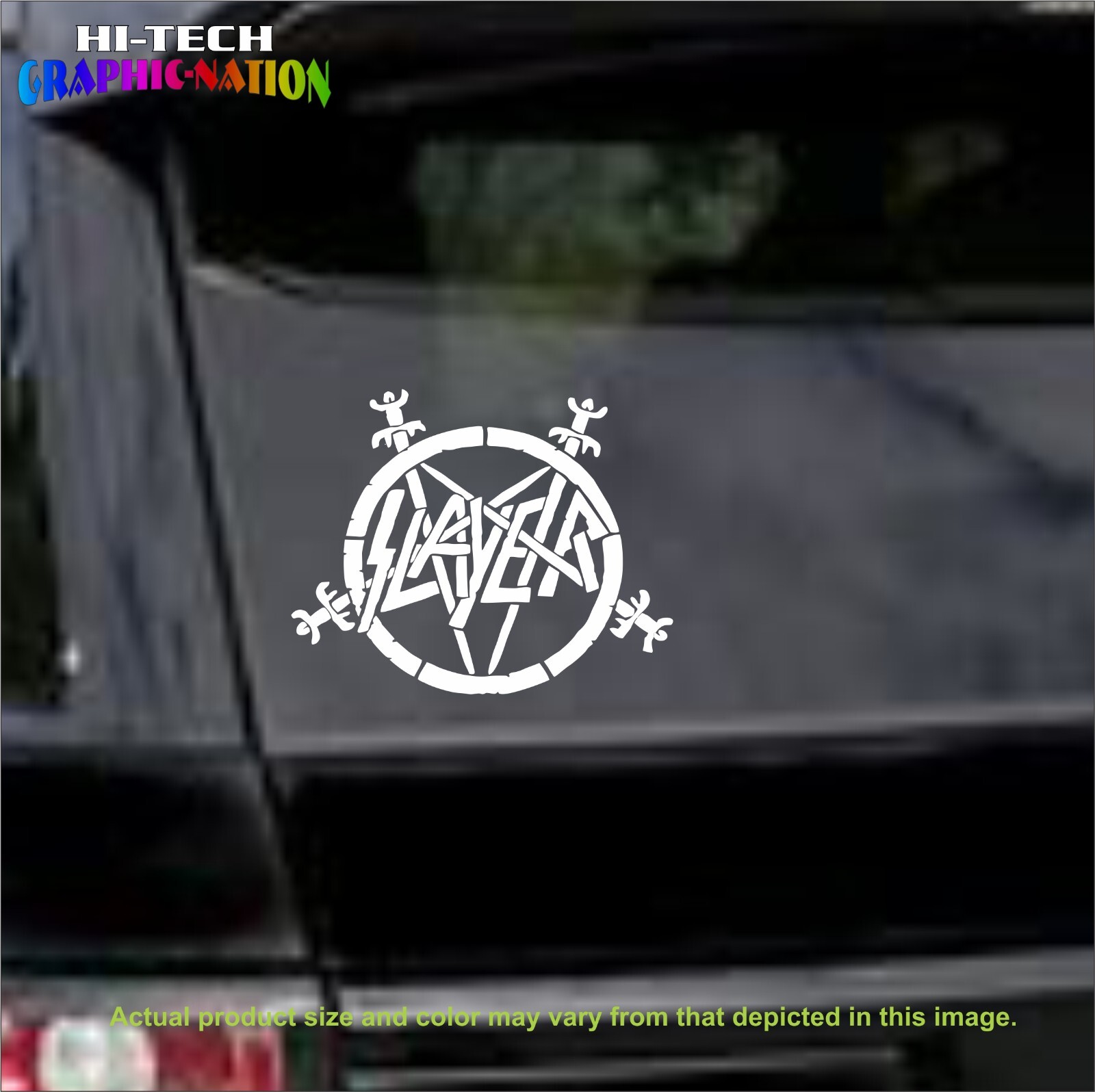 SLAYER PENTAGRAM LOGO Sticker Vinyl Decal Car Truck Fun Slayer Band Logo 2
