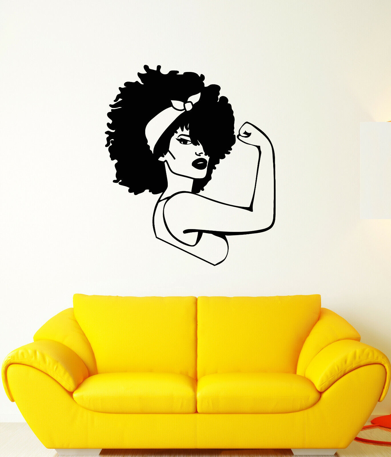 Vinyl Wall Decal Afro Girl Power Woman Strength African Lady Stickers (3770ig)