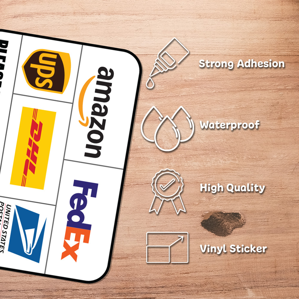 2-Pcs Please Place Packages In Box Delivery Sign Sticker Amazon FedEx Vinyl
