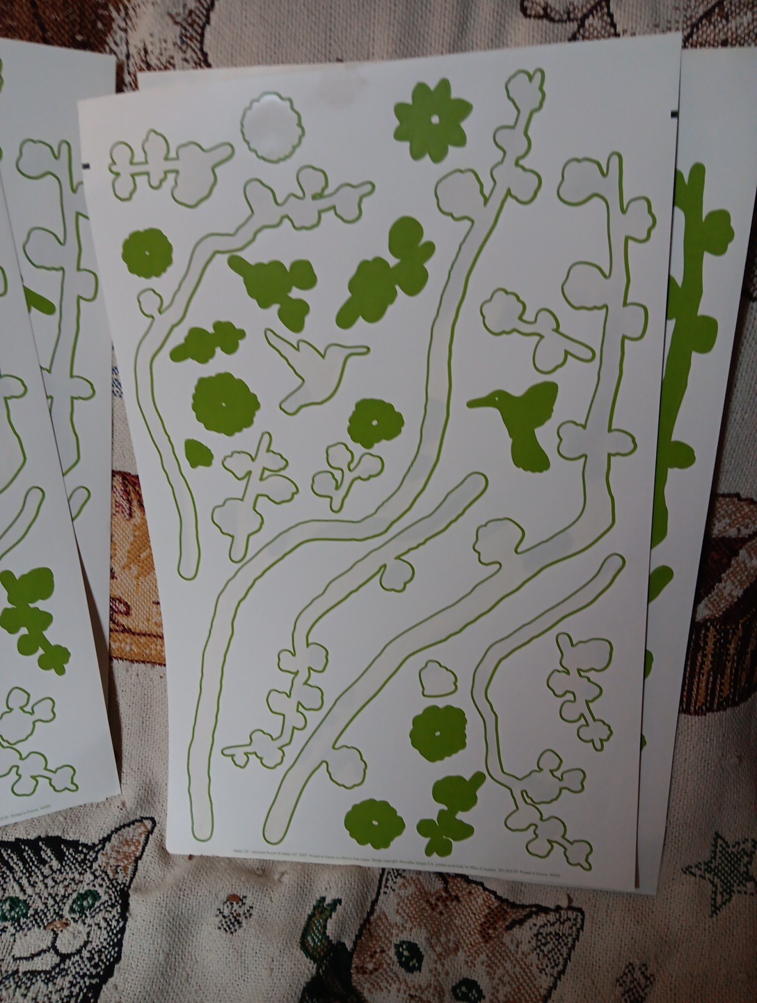 IKEA SLATTHULT Wall Decals Japanese Branches Birds Green Stickers 2007 Rare Art