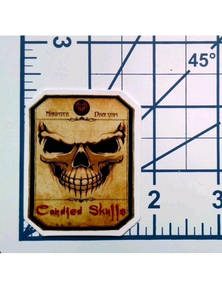 Candied Skulls Sticker Potion Skull Halloween Gothic Vinyl Die Cut Journal Decal