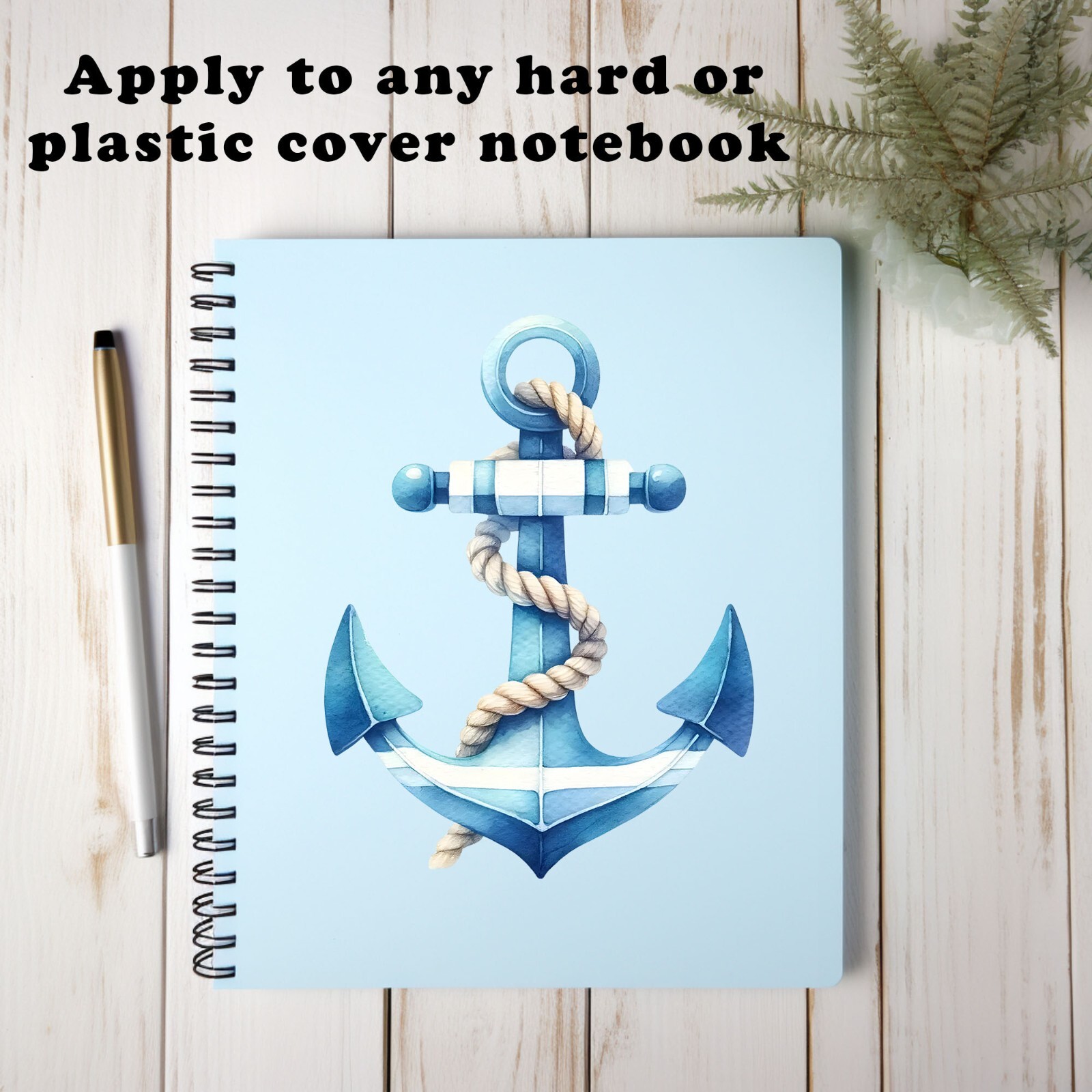 Blue and White Anchor UV DTF Transparent Sticker / Decal