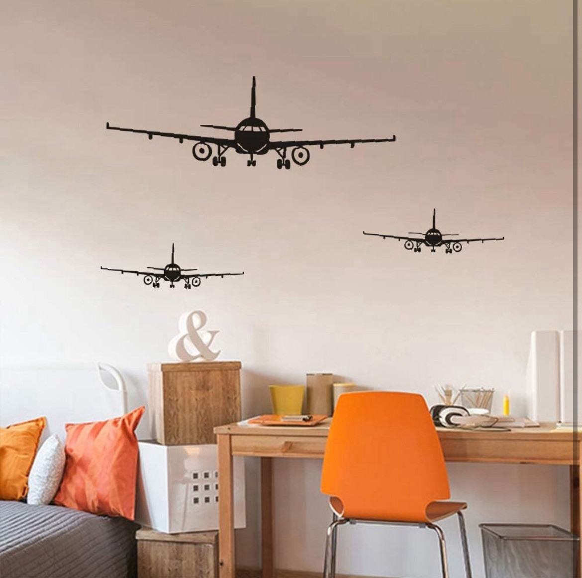 Aircraft Wall Decor Stickers DIY Removable Airplane Mural for Boys Girls Bedroom