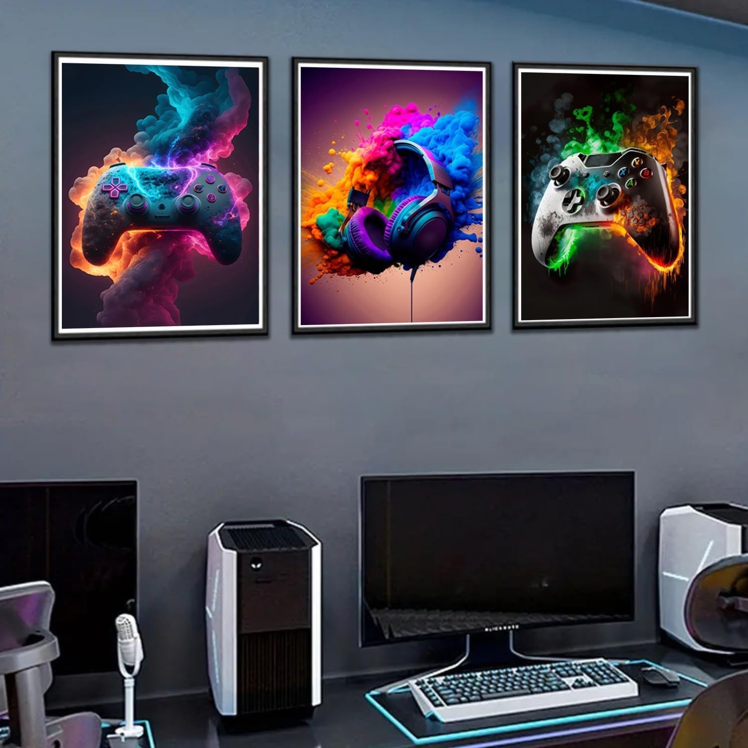 Immersive 12×16 Gaming Art Set – Colorful Unframed Posters for Teen Spaces