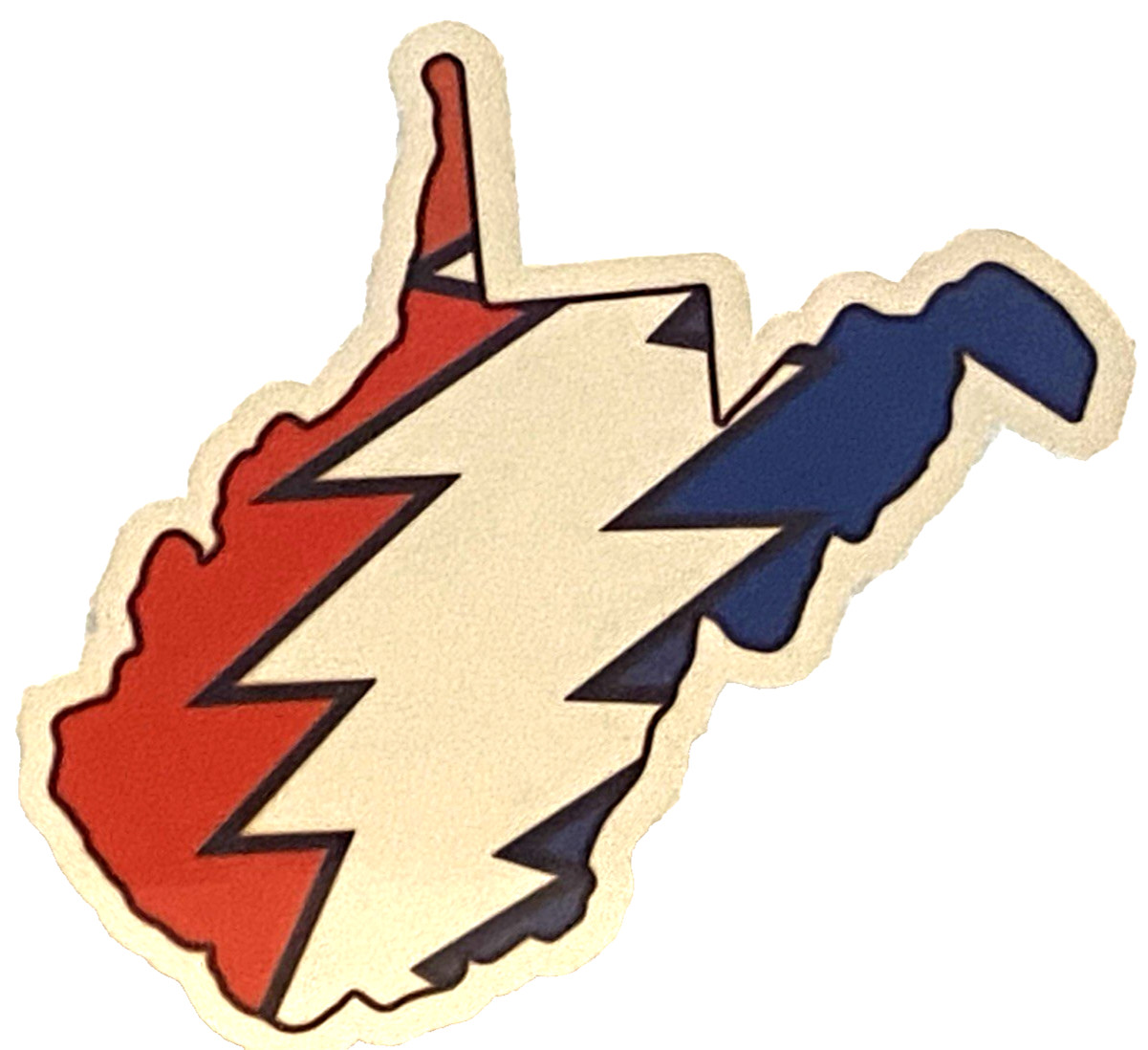 ⚡️GRATEFUL DEAD Lightning Bolt West Virginia Sticker *NEW* Measures 3" x 3" ⚡️