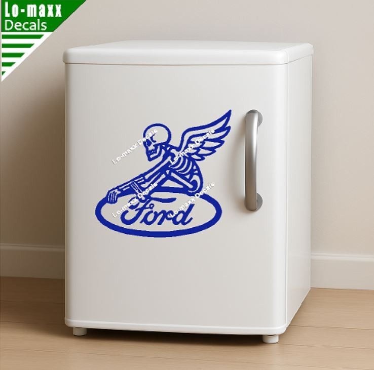 Ford Reaper Skeleton Wings Car Truck Window Hood Die Cut Vinyl Decal Sticker