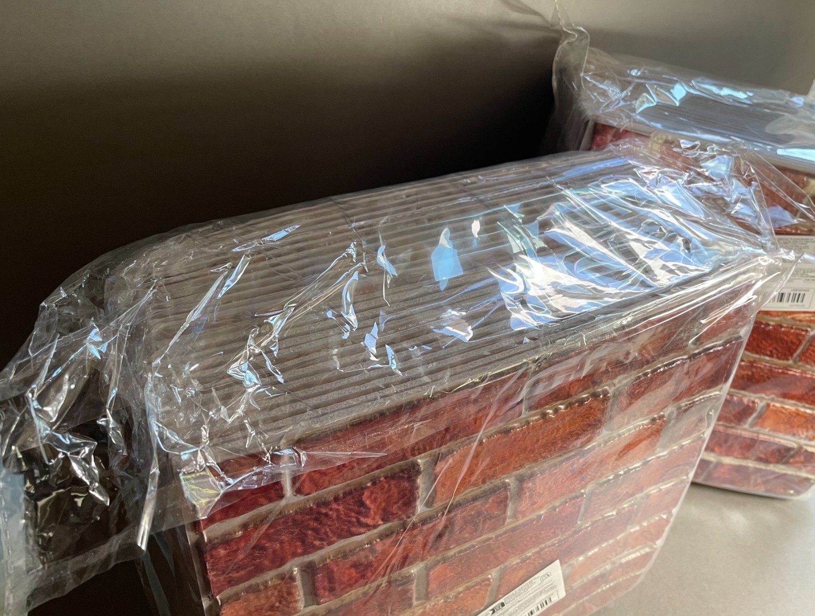 48 Pcs 11.75" x 11.75" Faux Mini Brick 3.875" x 1.25" Peel 'N Stick Wall Squares