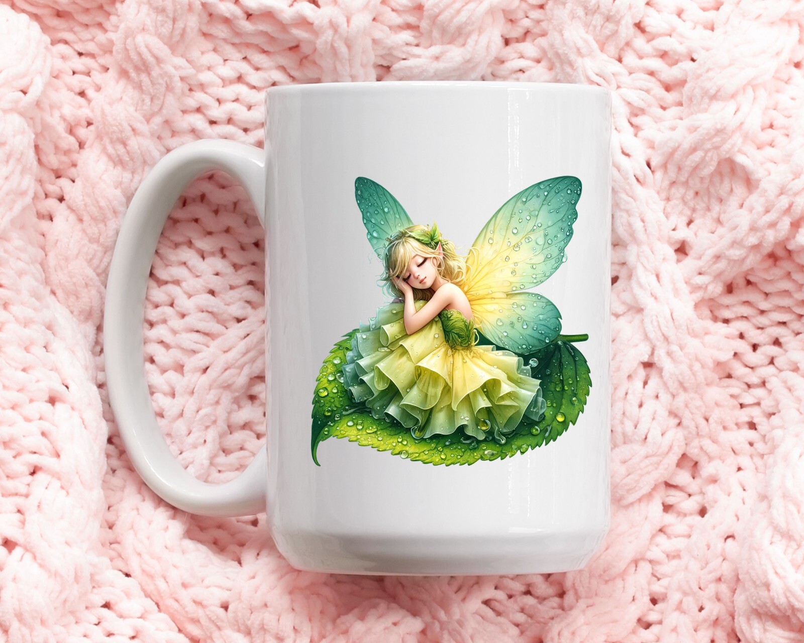 Green and Yellow Fairy UV DTF Transparent Sticker / Decal