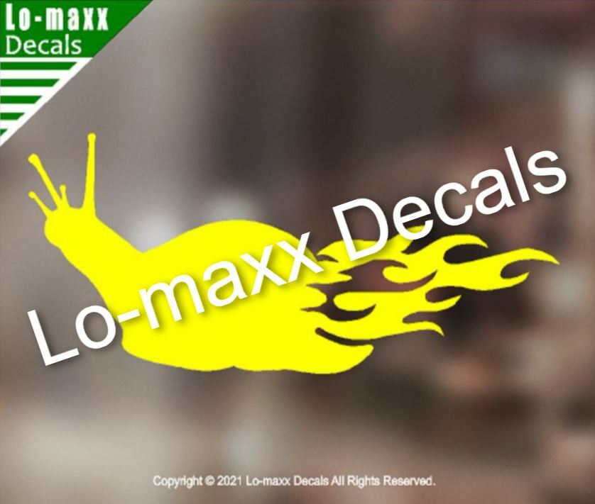 Flaming Snail Car SUV Truck Boat Window Home Decor Design Die Cut Vinyl Decal