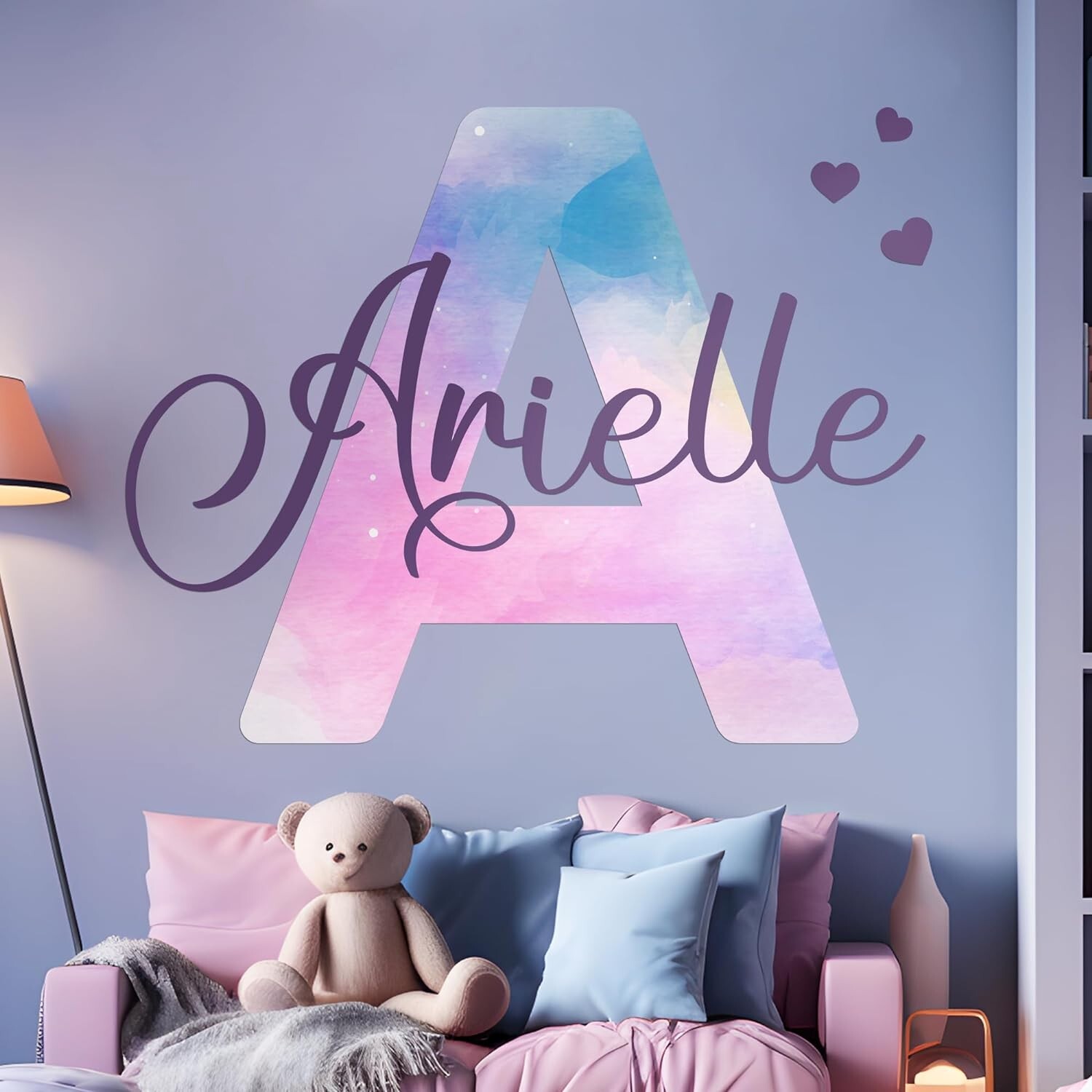 Multiple Font Wall Decor |Custom Name & Initial I Baby Girl I Nursery Wall Decal