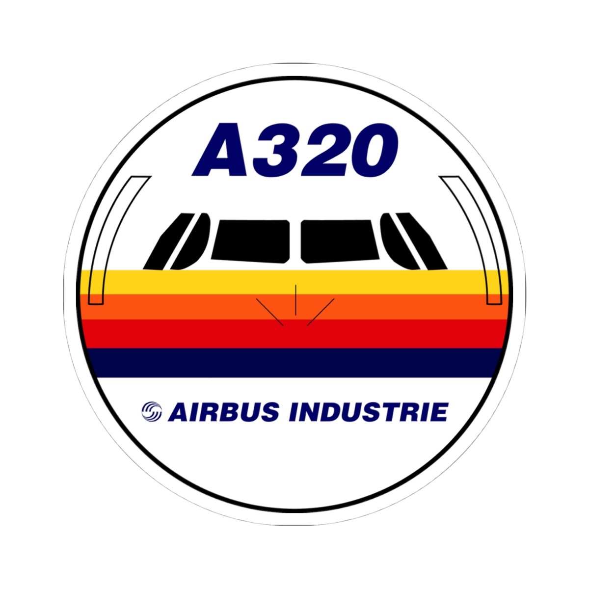 Airbus Industrie A320 A 320 Front View Kiss-Cut Sticker Clasic Livery Decal