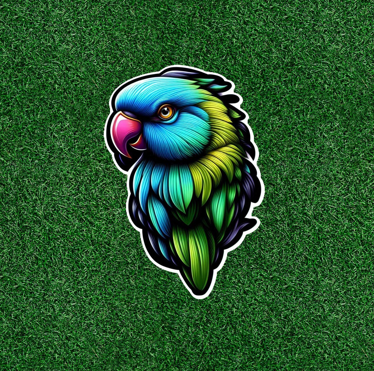 Beautiful colorful parakeet vinyl sticker decal – many sizes available