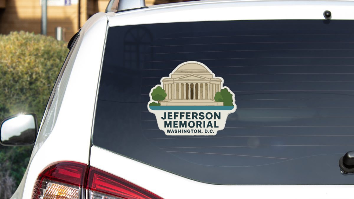 Jefferson Memorial Washington DC Sticker Decal Vinyl Die-Cut Symbolic Landmark