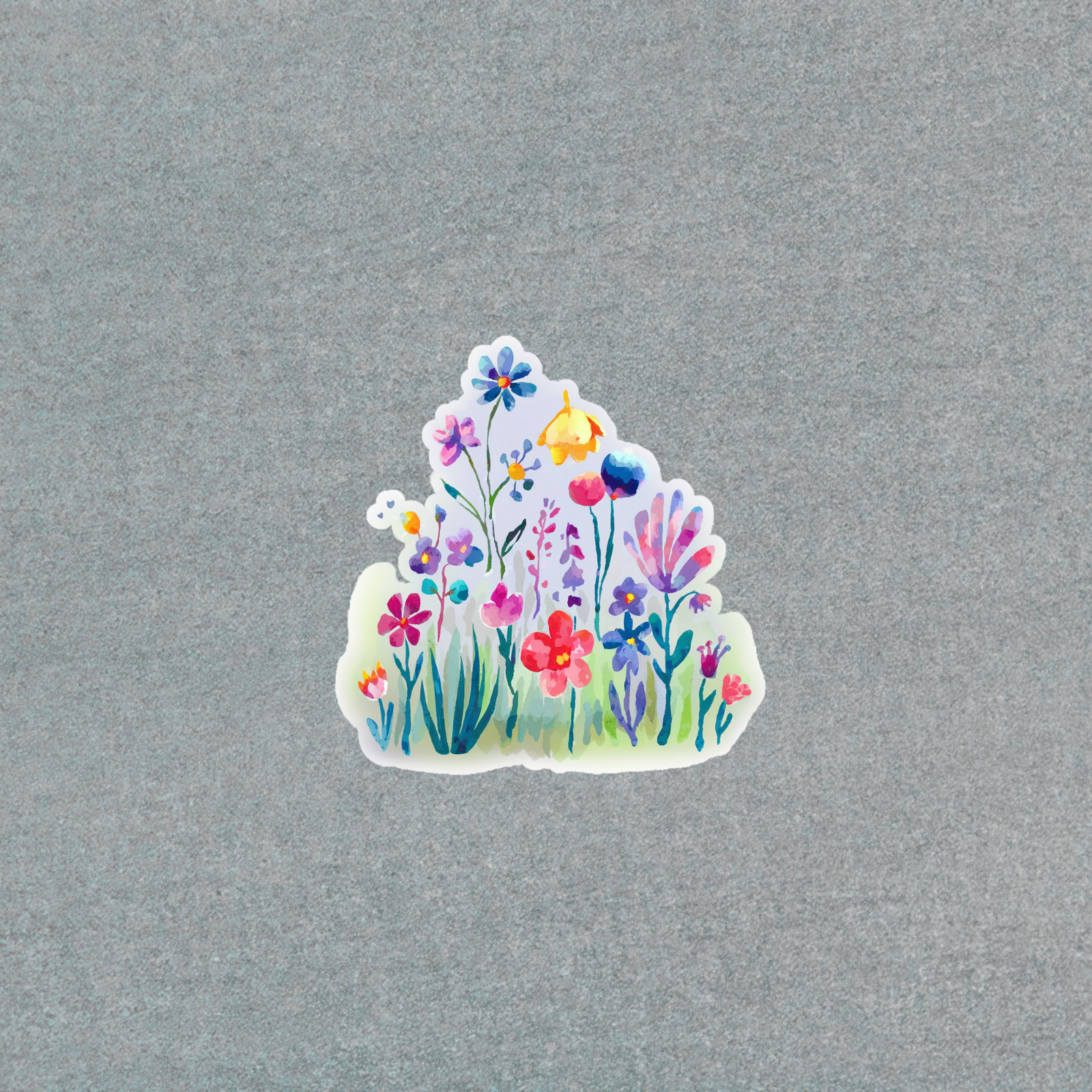Colorful Watercolor Wildflower Sticker | Floral Art Decal for Journals, Laptops