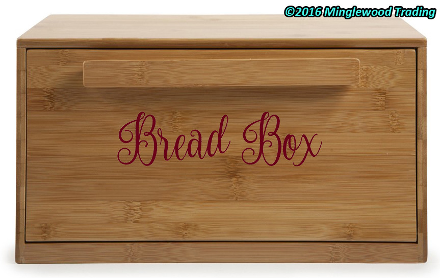 Bread Box Vinyl Decal V2 – Kitchen Breadbox Bread Bin – Fancy Die Cut Sticker