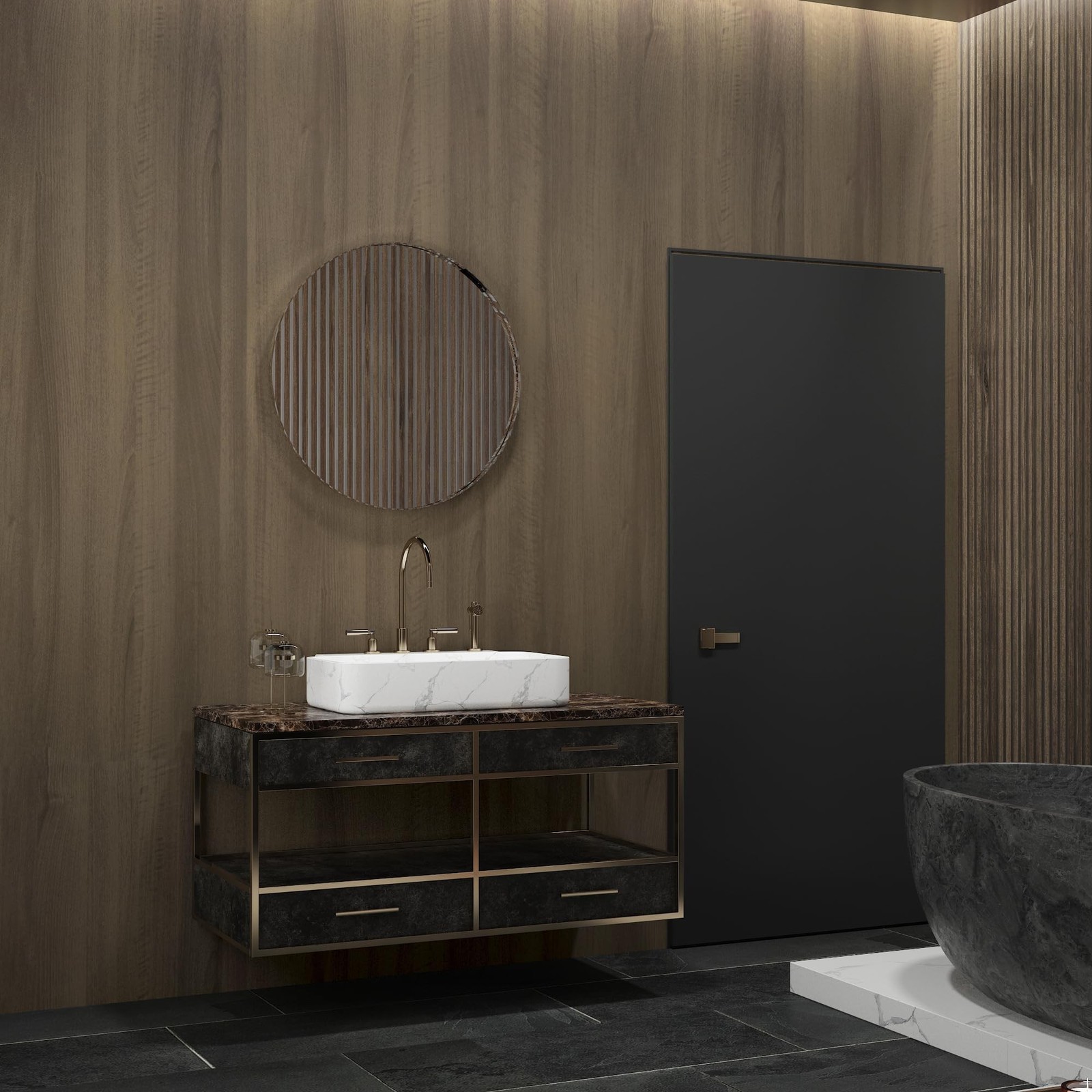 32x315inch Wide Dark Grey Peel and Stick Wallpaper Taupe Walnut Wood Grain Co…