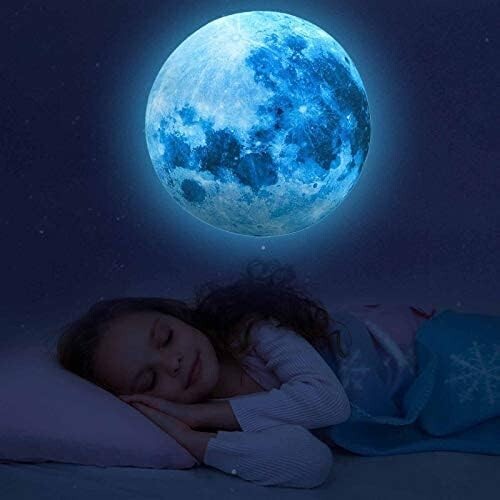 Sky Blue 1008Pcs Glow-in-the-Dark Stars & Moon Wall Stickers – Safe for Kids